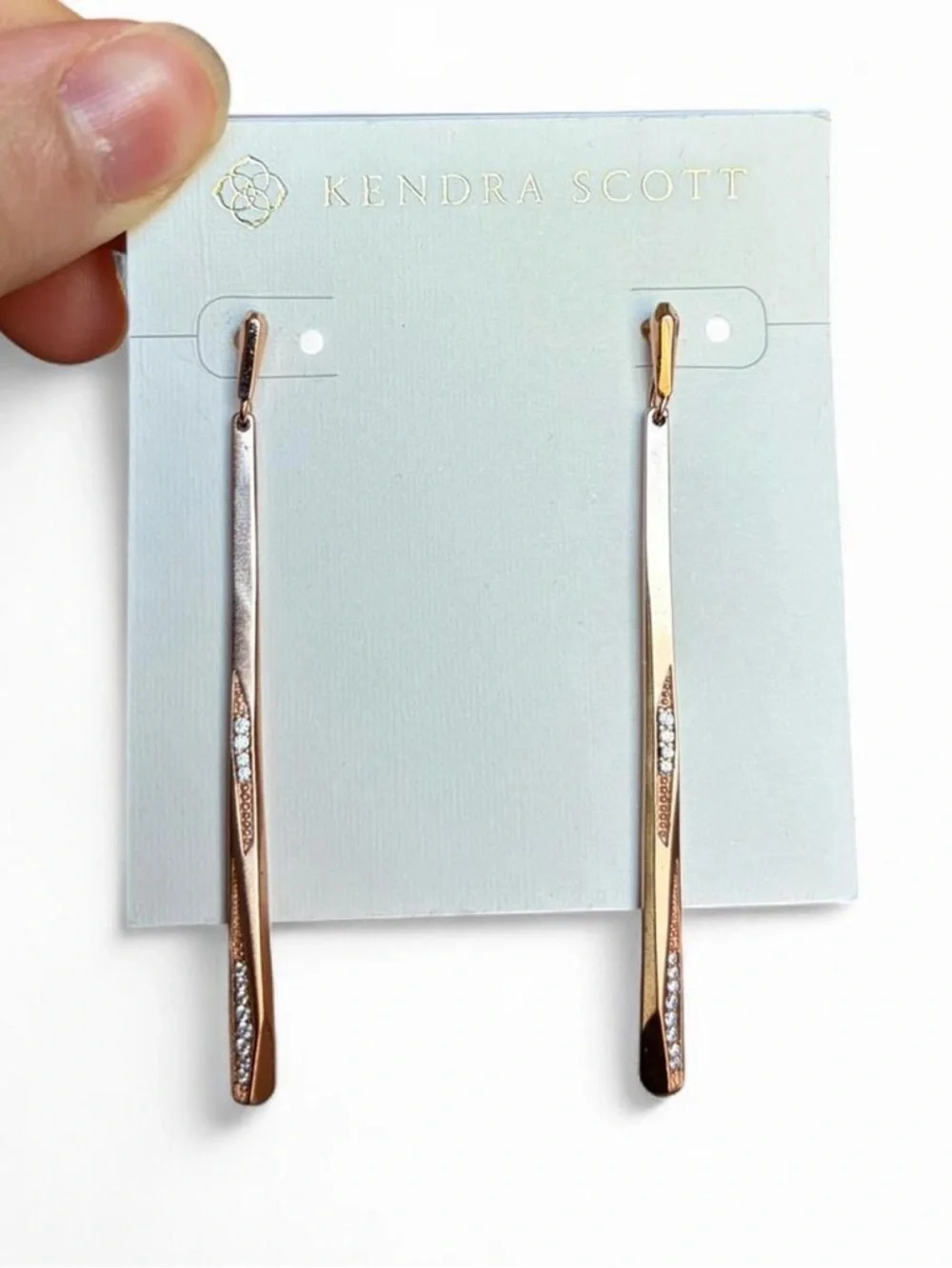 Kendra Scott ‘Melissa’ Rose Gold Drop Earrings - Picture 3 of 4